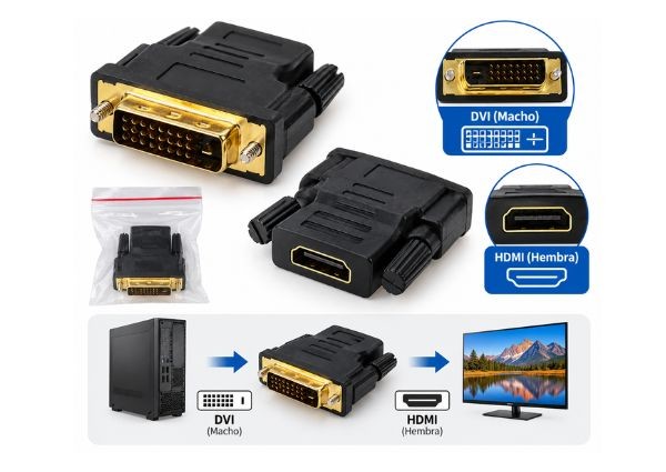 &ua ADAPTADOR HDMI A DVI 24+1 (3010)